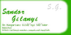 sandor gilanyi business card